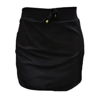 Saia midi plus size cintura alta em tecido leve - Raryel Moda Feminina - Preto