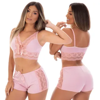 Moda Feminina Luxo Pijama Sexy Renda Noite Doll Baby Top | 832 - Vinho