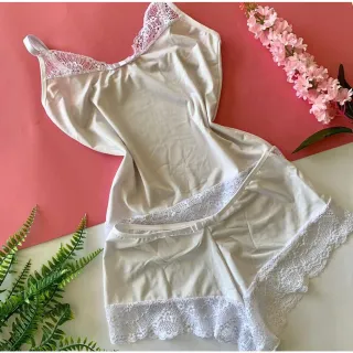 Pijama Verão Sensual Short Dool Baby Dool - Linha Noite - Preto