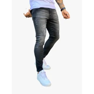 Ótima Qualidade Calça Jeans Super Skinny Preto - CALÇA PRETA RASG