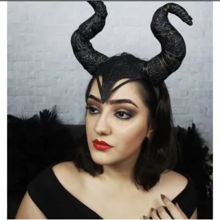 Top Fantasia Cosplay Arco Chifre Malévola Halloween Carnaval - Único