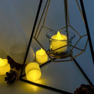 Luz de Chá LED para Festa de Natal - Bateria Incluída - Branco