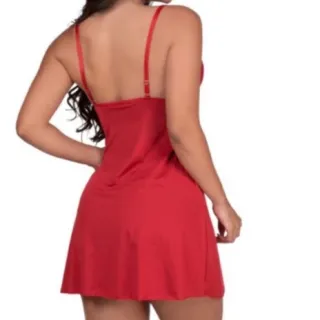 Roupa de Dormir Feminina Liganete com Renda - Camisola sem Bojo Confortável - Marinho