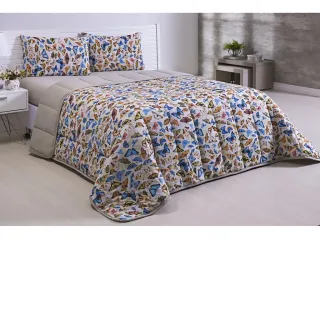 Promoção - Edredom Casal Estampado Dupla Face Lindo Padrão - 5 peças - Floral