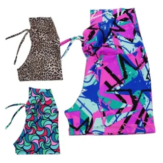 Suplex Cordão Shortinho meia coxa para academia - estampa neutra