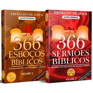 Esboços Bíblicos Volume 1 + Volume 2: Combo com 366 Livros - Único