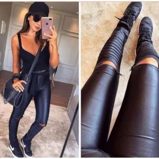 Promoção - Calça Feminina Legging Skiny Cirre Brilho Com Cinto Moda Blogueira - Shorts Com Cinto