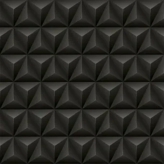 Papel Geométrico Autocolante Preto Vinílico 3D Lavável - 50cm x 50cm