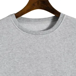 Blusa de Frio Unissex Gola Redonda Moletom Flanelado Liso - Azul Marinho