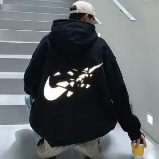 Moda masculina: Moletom Unissex com Capuz Refletivo #637 - Cinza