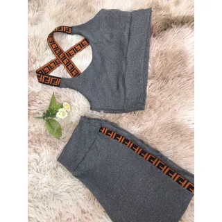 Conjunto de academia em malha suplex nacional - Top e short fitness - VERDE BOLSO