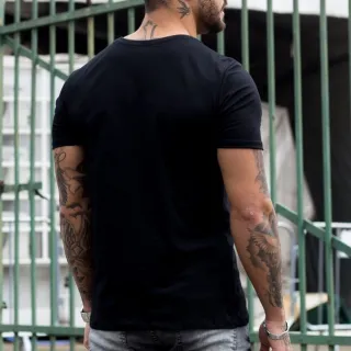Estampa de Índio Americano - Camiseta Masculina 100% Algodão Premium - Preto