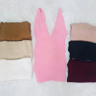 Moda Tricot Blusa Cropped Regata - BRANCA VESTE PP AO M