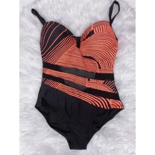 Moda Praia Feminina Plus Size - Maiô Estampado Tule - Verde