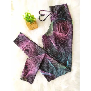 Legging Fitness Corda P e M - Calça Legging - Preto verde neon