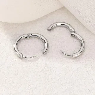 Argola Punk Rock Ródio Aço Inoxidável Círculo Brinco - Par 10mm Dourado