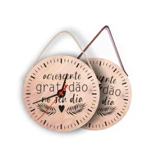 Relógio de Parede Cantinho do Churrasco Rústico com Alça de Couro - Kit Esquenta Black - Único