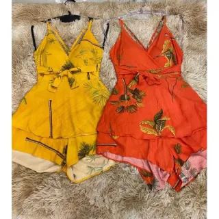 Moda Feminina Macaquinho Curto Babado Alça Bojo - Verde Militar