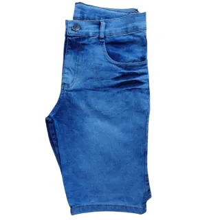Elastano Bermuda Masculina Jeans - Preta