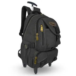 Lançamento: Mochila Escolar Reforçada de Lona com Rodinhas - Bege