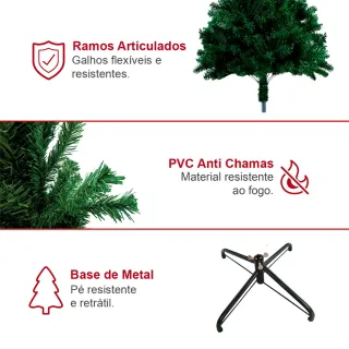 Árvore Luxo Natal 120cm - 220 Galhos - Único