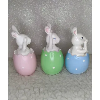 Decoração de Páscoa - Trio de Coelhos: não ouço, não vejo e não falo - Único