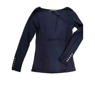 Blusa de Frio Feminino Slim Manga Longa Liso - Outono Inverno - Azul Marinho