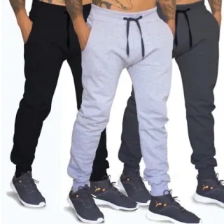 Calça de moletom felpudo masculina Maxx Modas Sports - cinza chumbo