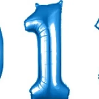 Números Metalizados Balão Azul 18 Pol - Casamento/Aniversário/Festa - 8