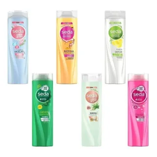 Shampoo Anticaspa Seda Todos Tipos de Cabelo 325 ml - Hidratação Intensa com Ceramidas, Babosa e Óleos - Pretos Luminosos