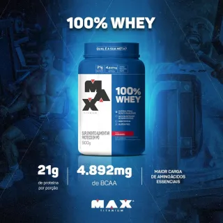 Pote Max Titanium Whey Protein Concentrado 900g - ORIGINAL - Chocolate