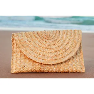 Ecobag feminina com forro interno e palha brilhosa - Carteira de palha natural - Amarelo