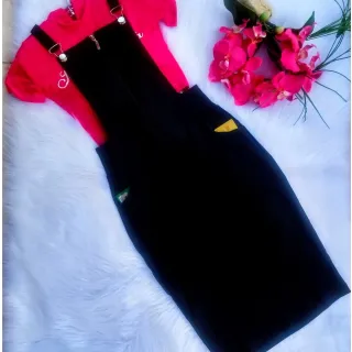 Saia Justa com Zíper - Jardineira Salopete - Camuflada