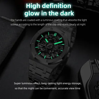 Relógios Automáticos Masculinos CHENXI: Marca Top, Aço Inoxidável Luminosos - Azul