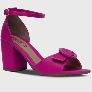 Lançamento Sandália Feminina Salto Bico Quadrado - Barato e Tendência - Preto