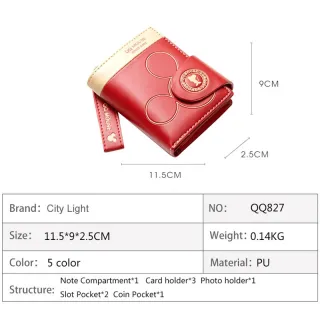 Porta Moedas e Porta Cartões Feminina com Zíper - Bolsa de Mão/Carteira - khaki