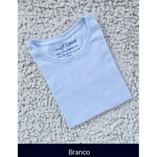 Malha Penteada Algodão Lisa: Camisetas Femininas em Diversas Cores - Azul Denin