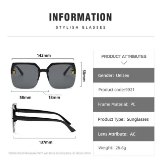 Óculos de Sol Armação Fashion Grande/Quadrado/Degradê com Metal 2022 - C6.Azul ROSA E ROSA