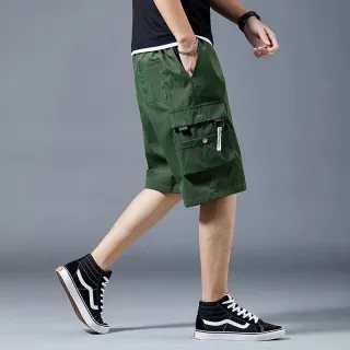 Shorts Masculino de Moda Esportiva com Bolso Lateral - Verão - Preto A