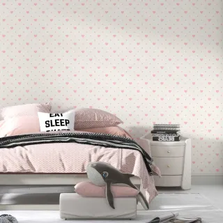 Adesivo Autocolante Coração Nude Bege Quarto Sala Papel de Parede Lavável 1m x 50cm - Único