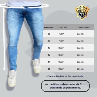 Calça Preta Rasgada Masculina Skinny com Lycra - 36