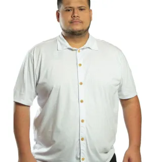Camisa Masculina Manga Curta Plus Size G1 G2 G3 - Azul