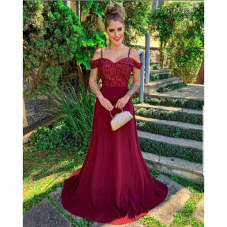 Elegante Vestido Longo para Madrinha de Casamento - AZUL TIFFANY