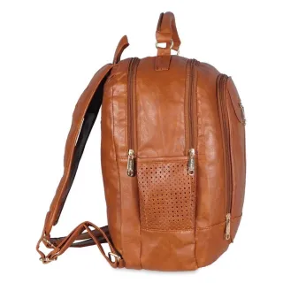 Bolsa Feminina Couro Sintéticos Trabalho Viagem Grande - Bege