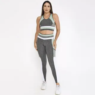 Calça C79 e Conjunto Top Fitness: estilo e conforto para seus treinos - Preto rosa neon