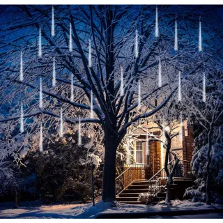 Enfeite de Natal Festa Cascata Pisca Cordão 36 Led - Branca Fria - Colorido