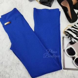 Oferta Calça Feminina Casual Flare Bailarina Boca de Sino Colmeia - Branco