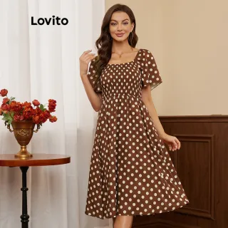Vestido Romântico de Bolinha Lovito - Vermelhowood - Vermelho