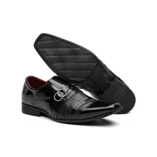 Barato Elegance Masculino Social Sapato Dia a Dia - PRETO CADARÇO
