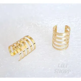 Acessórios de brinco feminino masculino - Brinco fake piercing para cartilagem - D 1Par Dourado